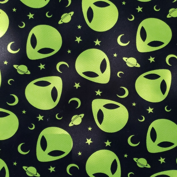 Alien Print Midi Dress - Black and Green - Picture 3 of 3